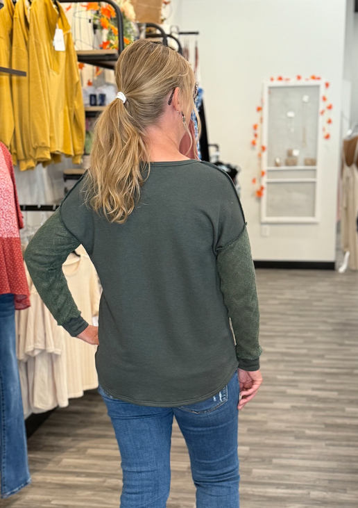 Olive French Terry Long Sleeve