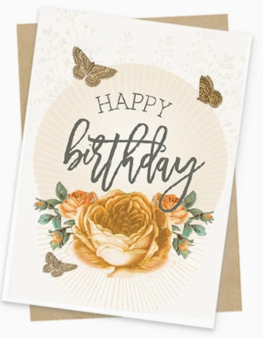 Mini Card - Yellow Birthday Roses