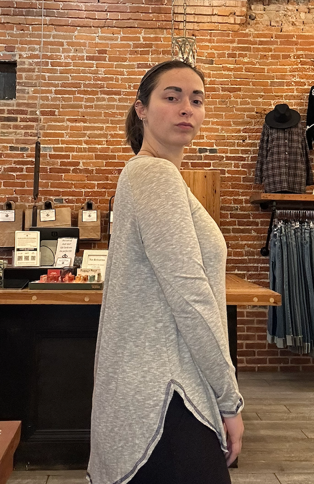 Long Sleeve Top With Stitch Detail