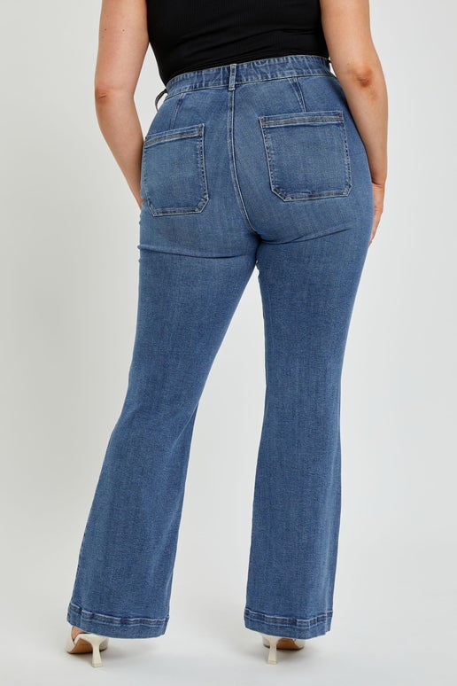 High Rise 2 Button Trouser Jeans
