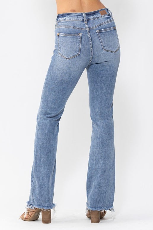 High Waist Double-Button Bootcut