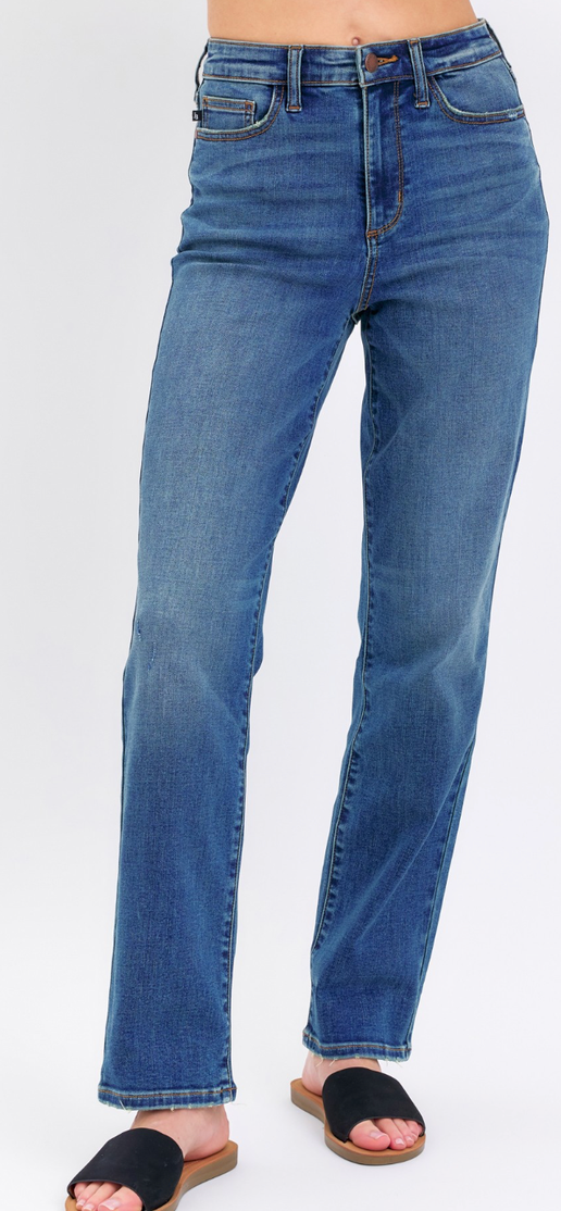 High Waisted Straight Fit Jeans
