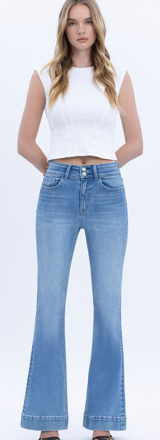 High Rise Full Length Flare Jeans