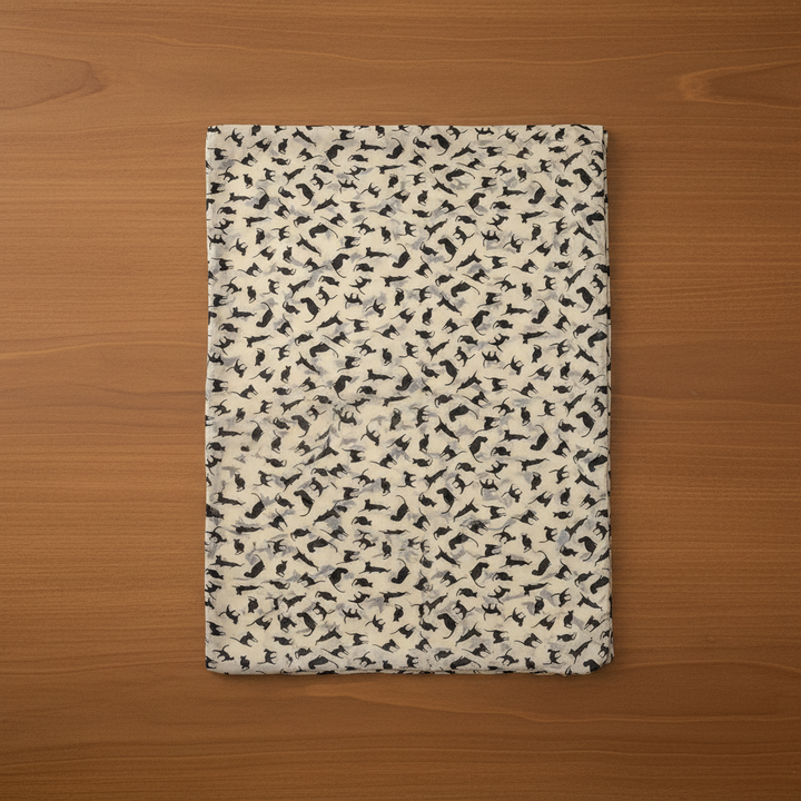 Cat lover fashion scarf flat lay on wood table