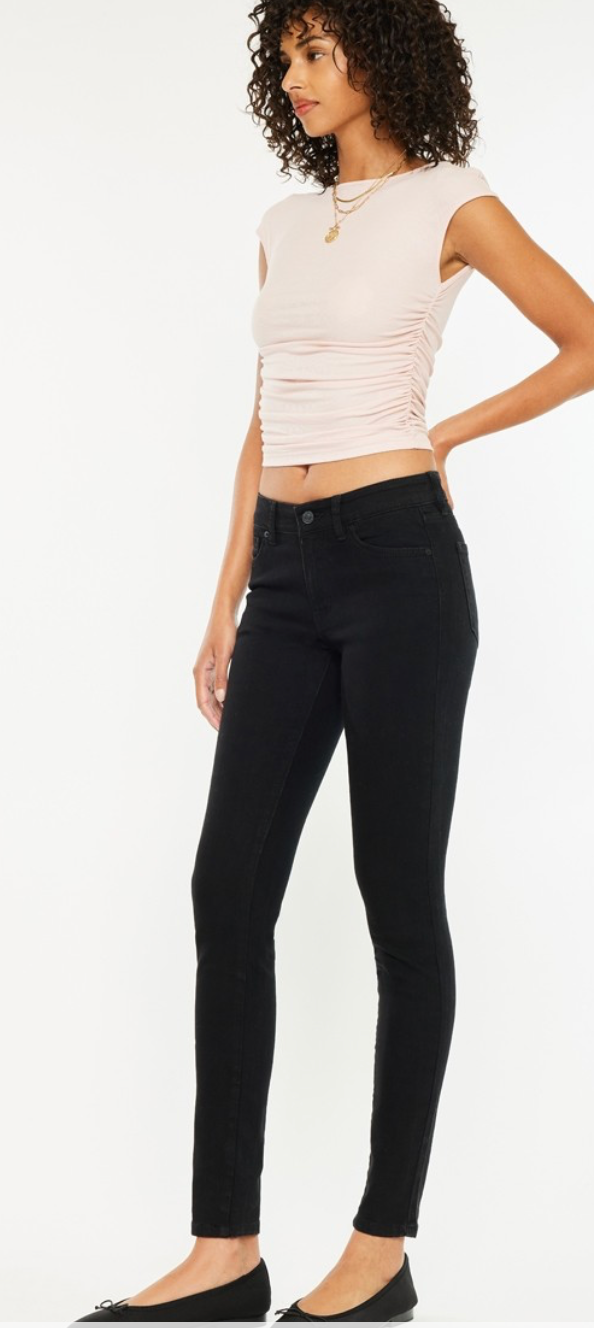 Black Mid Rise Super Skinny Jeans