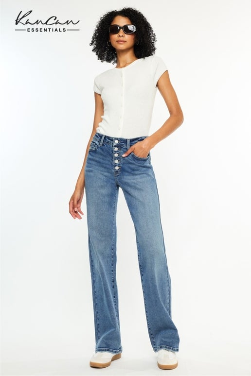 Medium Wash High Rise Comfort 90&