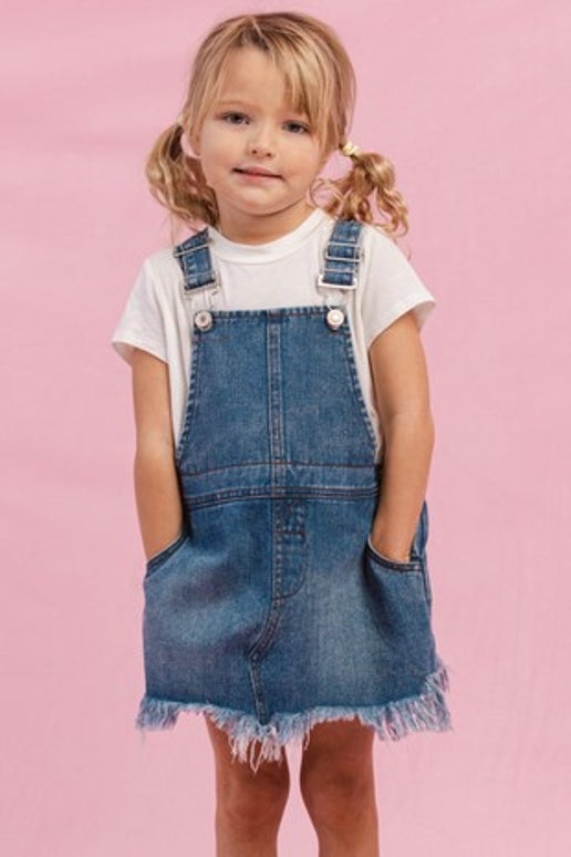 Kids Washed Denim Mini Dress