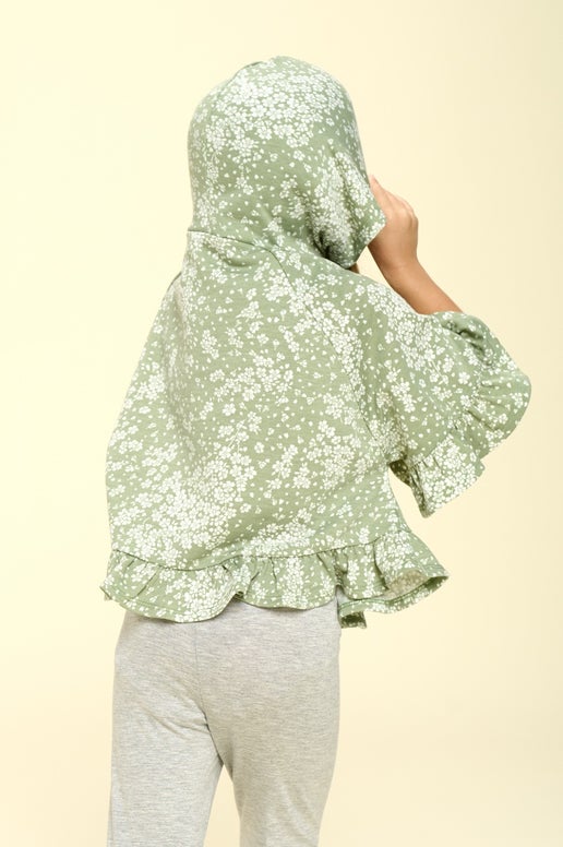 Floral Ruffle Tunic Girls Top