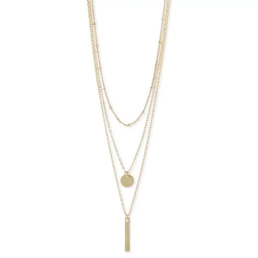 Gold Delicate Chain Charms Necklace