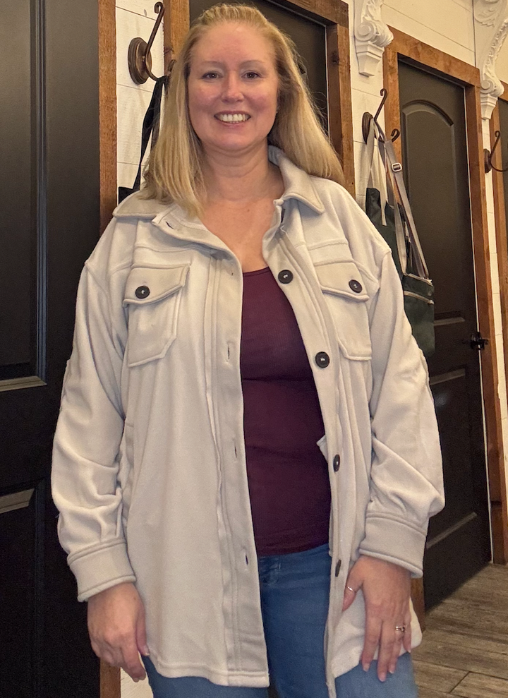 Oversized Basic Fleece Shacket