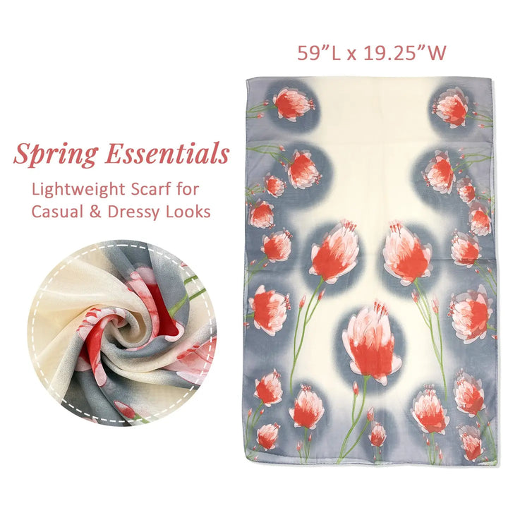 Spring Floral Lightweight Scarf