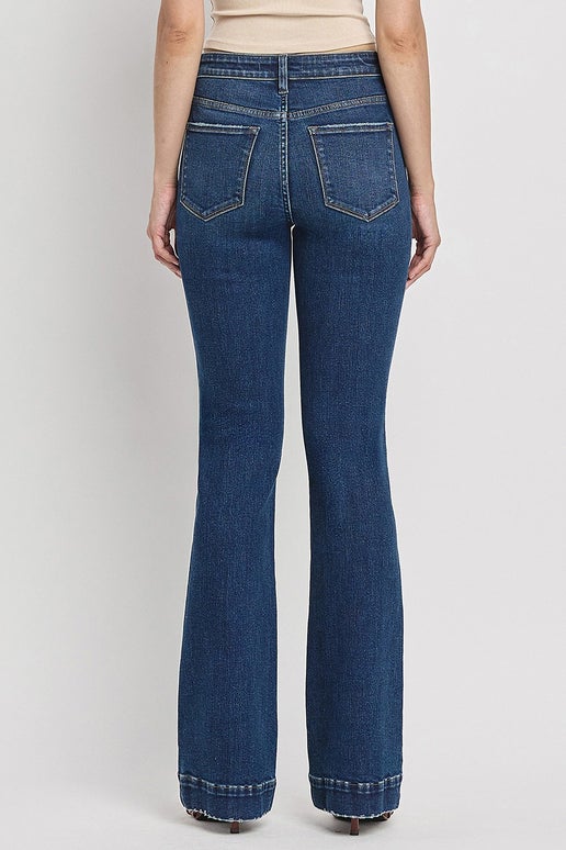 High Rise Trouser Hem Bootcut Jeans