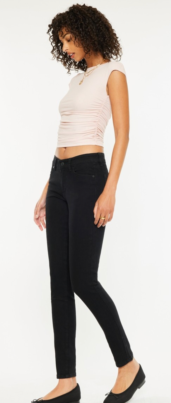 Black Mid Rise Super Skinny Jeans