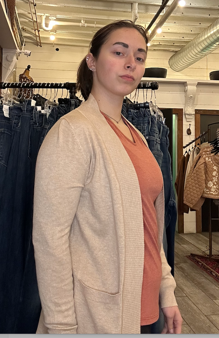 Lightweight Open-Front Knit Cardigan with Pockets