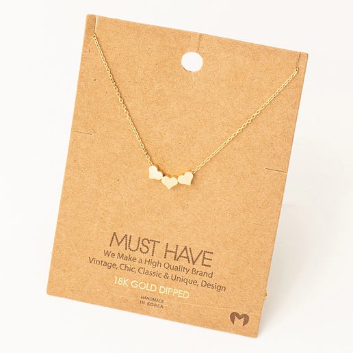 Three Dainty Hearts Necklace