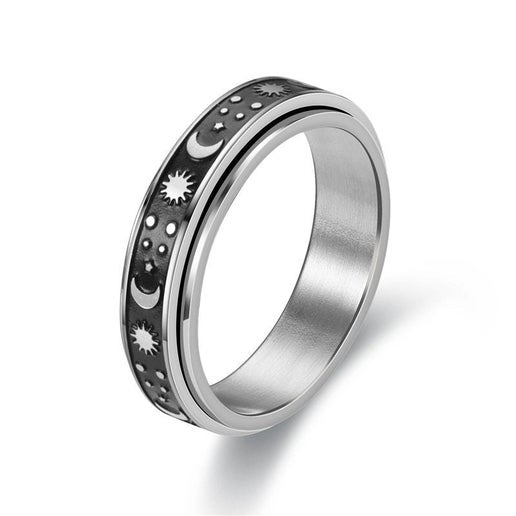 Sun Star Moon Daisy Fidget Couple Ring