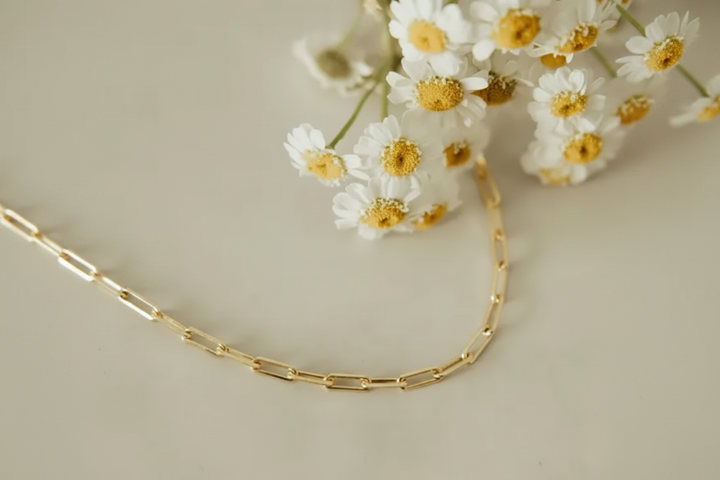 Paperclip chain with flowers, enhanced clarity
