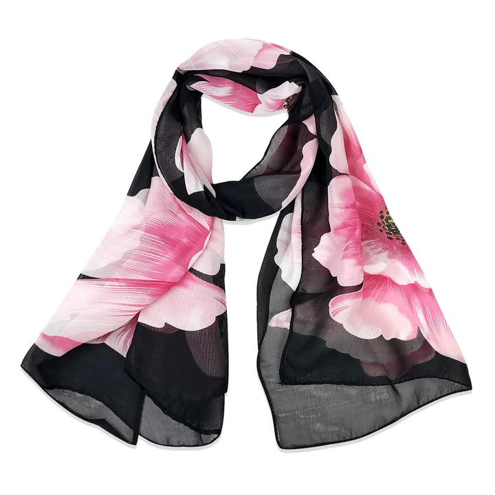 Pink Floral Lightweight Fashion Scarf