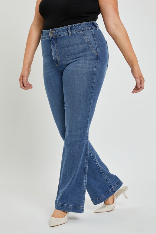 High Rise 2 Button Trouser Jeans