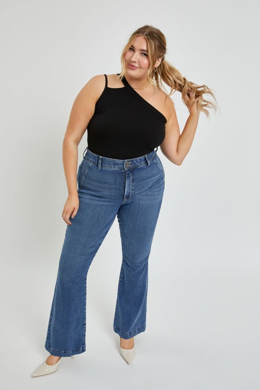 High Rise 2 Button Trouser Jeans