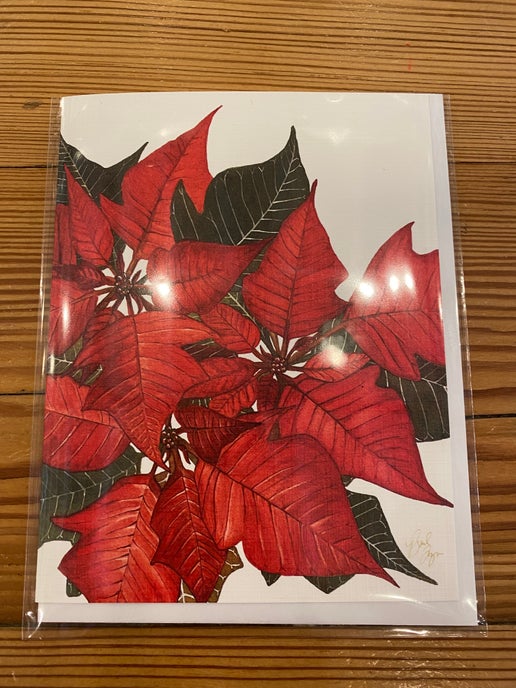 Red Pointsettia Notecard