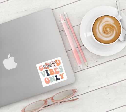 Retro Smiley Face Good Vibes Sticker