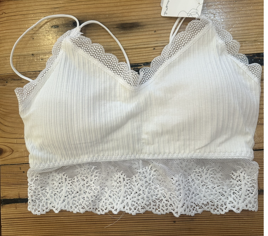 Ribbed Lace Bralette
