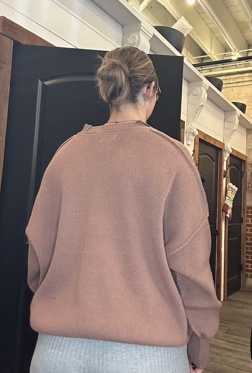 Oversized Drop Shoulder Knit Sweater