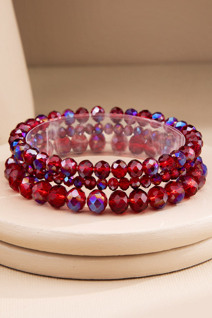 Faceted Beaded Stretch Bracelet Set