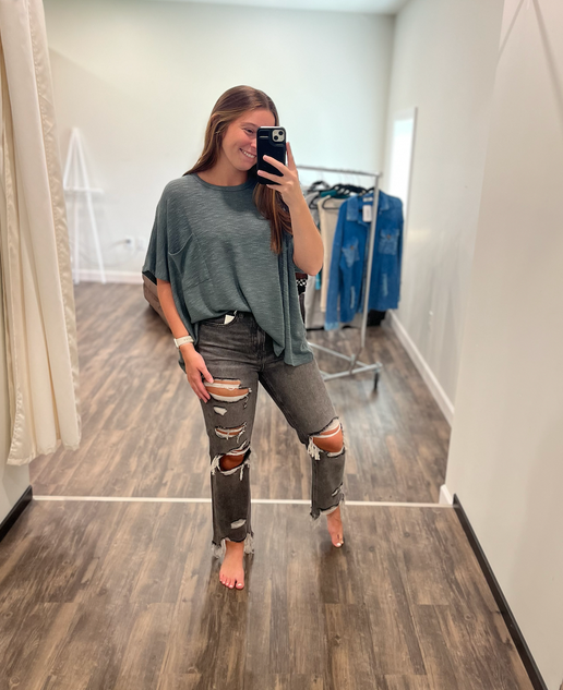 Ash Jade Oversized Hacci Top