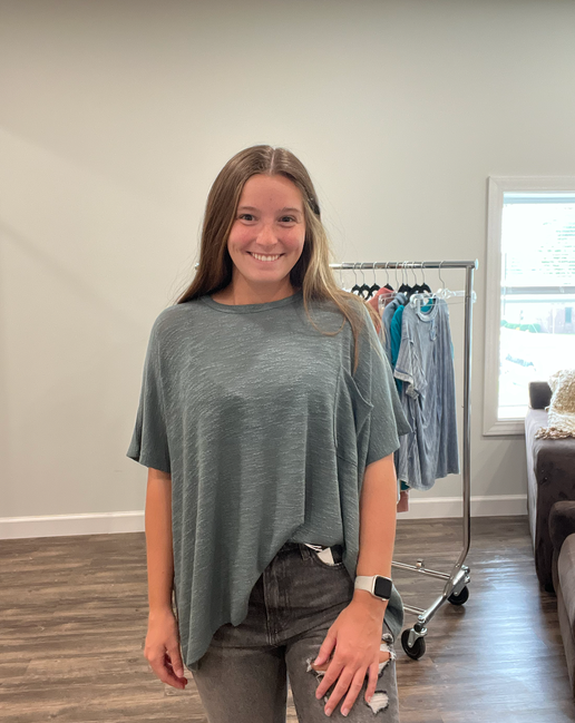 Ash Jade Oversized Hacci Top