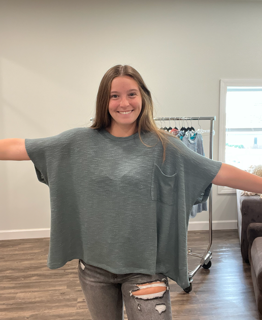 Ash Jade Oversized Hacci Top