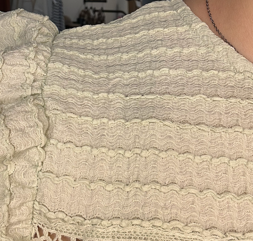 Mint Flutter Sleeve Textured Top for Women