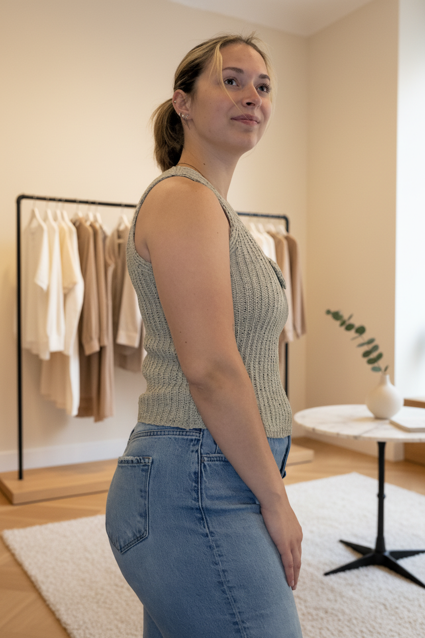 Sage Yarn Tank - Side Boutique