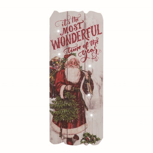Wood Light Up Nostalgic Santa Decor