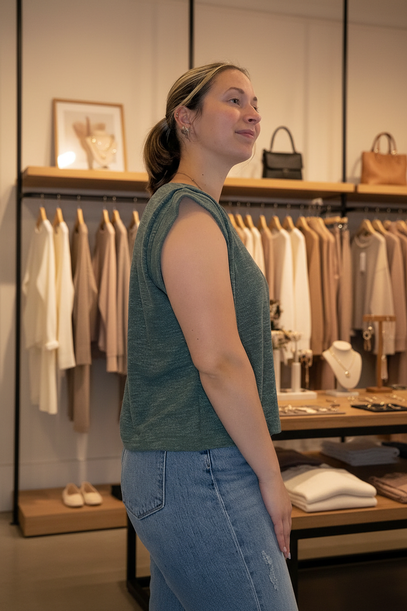 Side view — boutique background