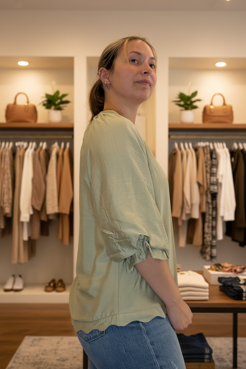 Side view — boutique background