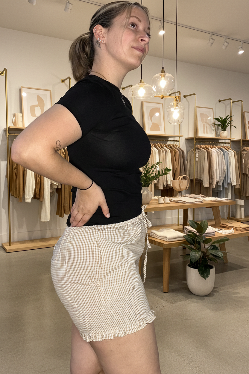 Side view - boutique background