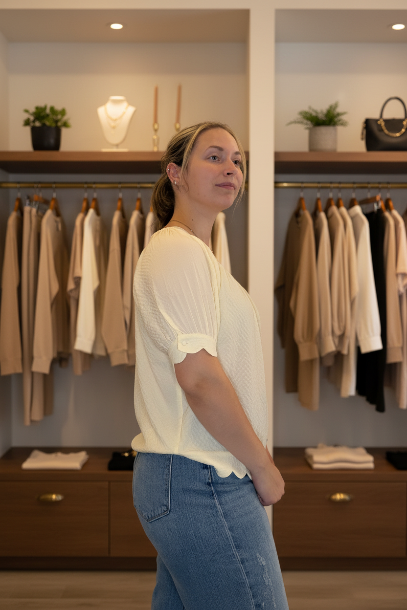 Side view — boutique background