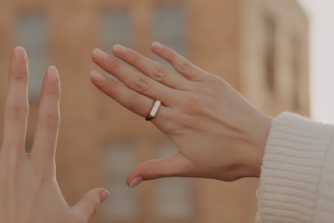 Signet ring on hand