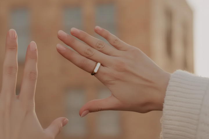Signet ring on hand