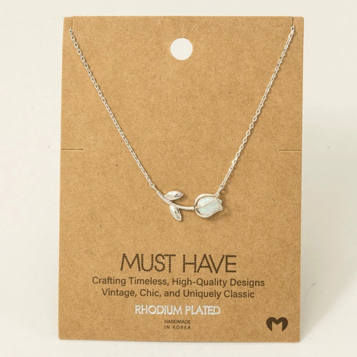 Dainty Tulip Pendant Necklace