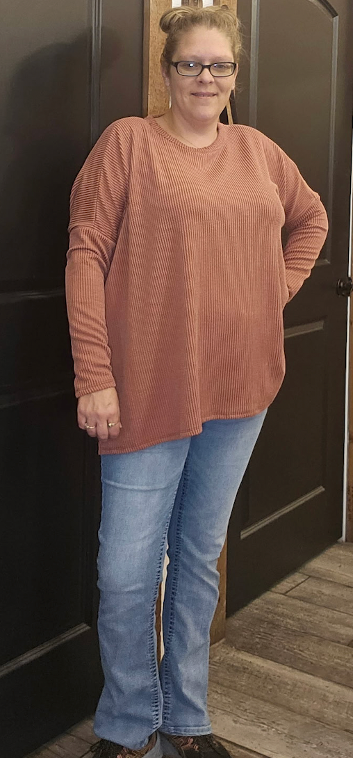 Long Sleeve Solid Urban Ribbed Top