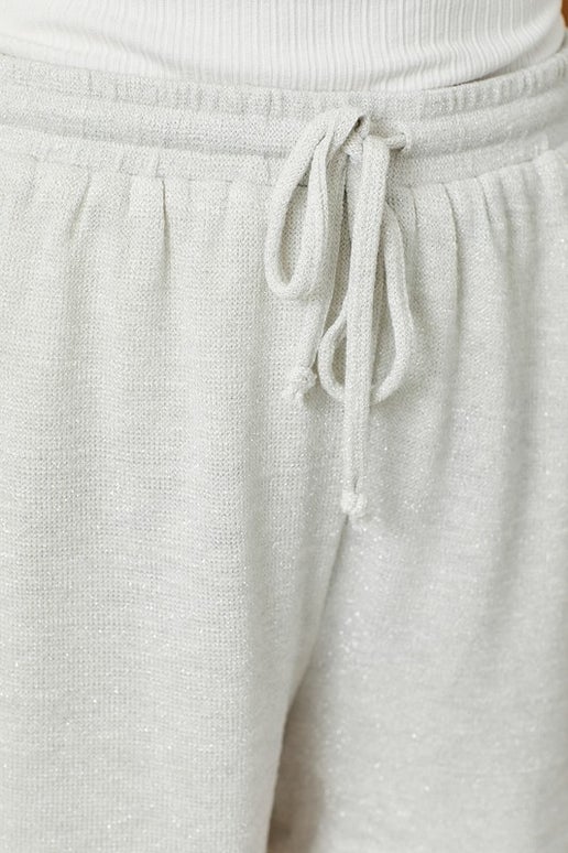 Drawstring Waist Shiny Shorts