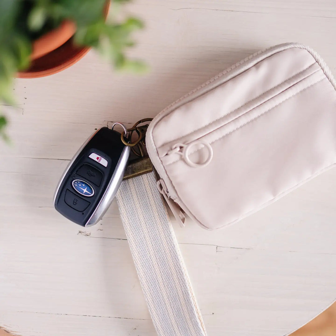 Spring Floral Wristlet Keychain &amp; Compact Keychain Wallet