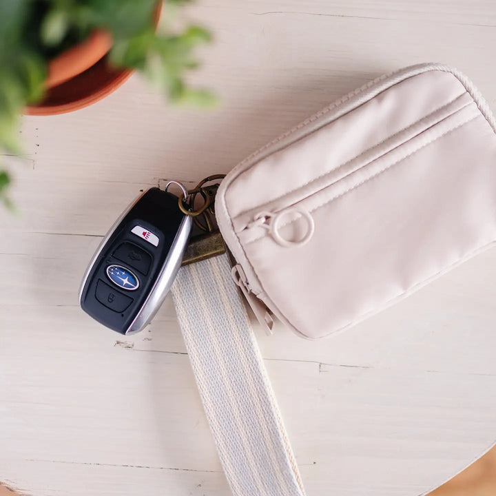 Spring Floral Wristlet Keychain &amp; Compact Keychain Wallet
