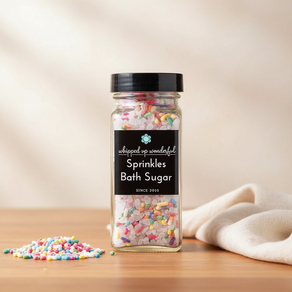 Sprinkles Bath Sugar – Warm Wooden Table