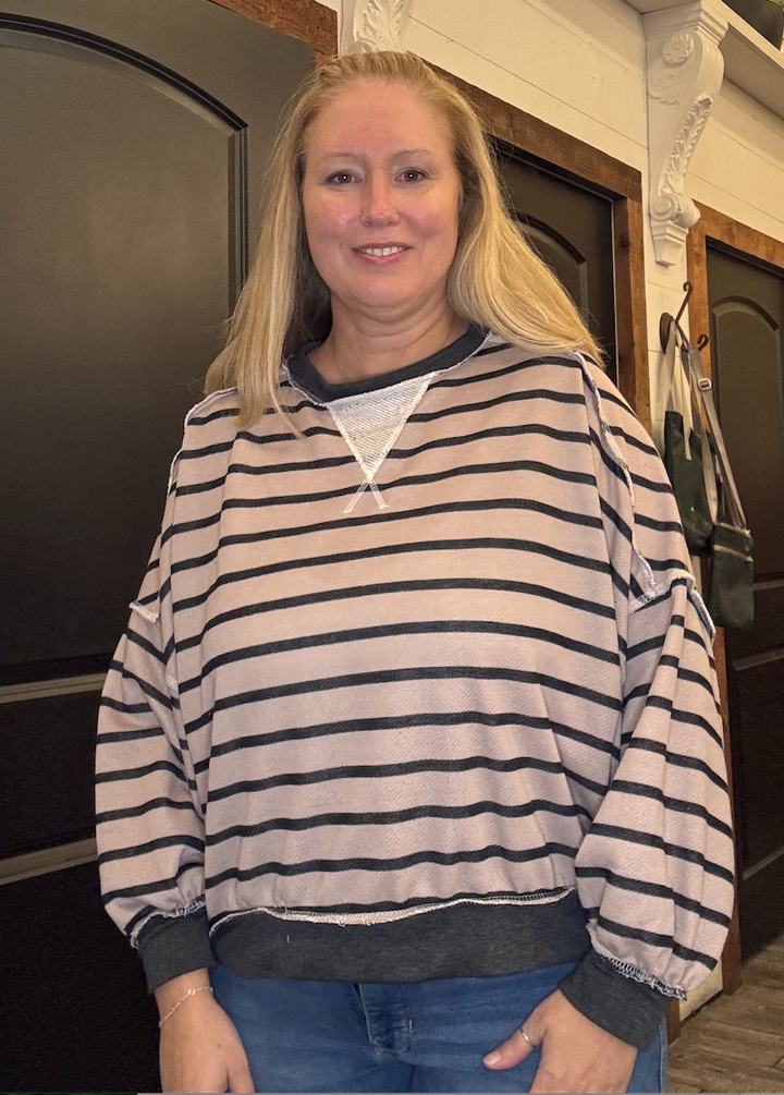 Crew Neck Loose Fit Pullover Knit Top