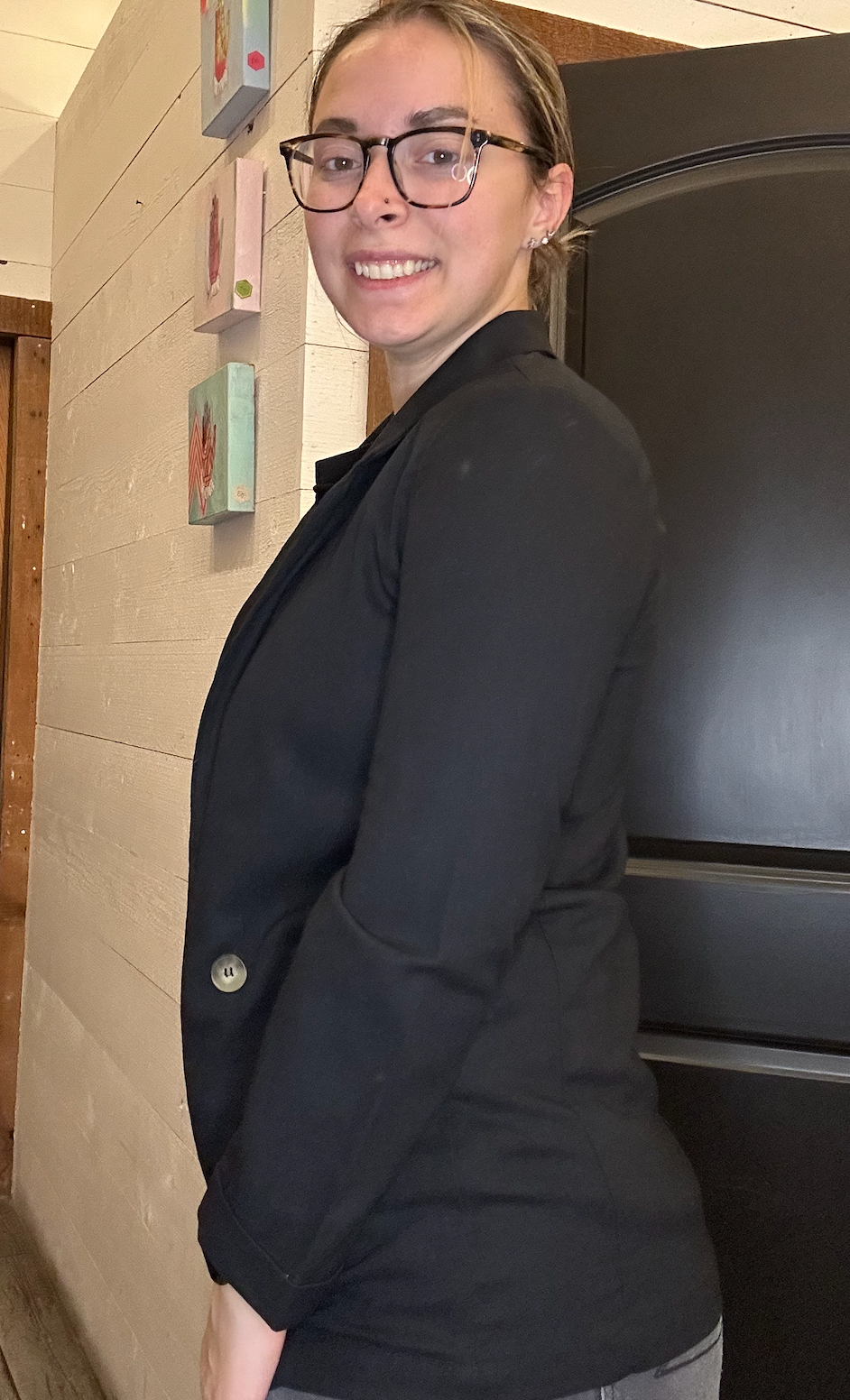 3/4 Cuff Sleeve Collared Blazer