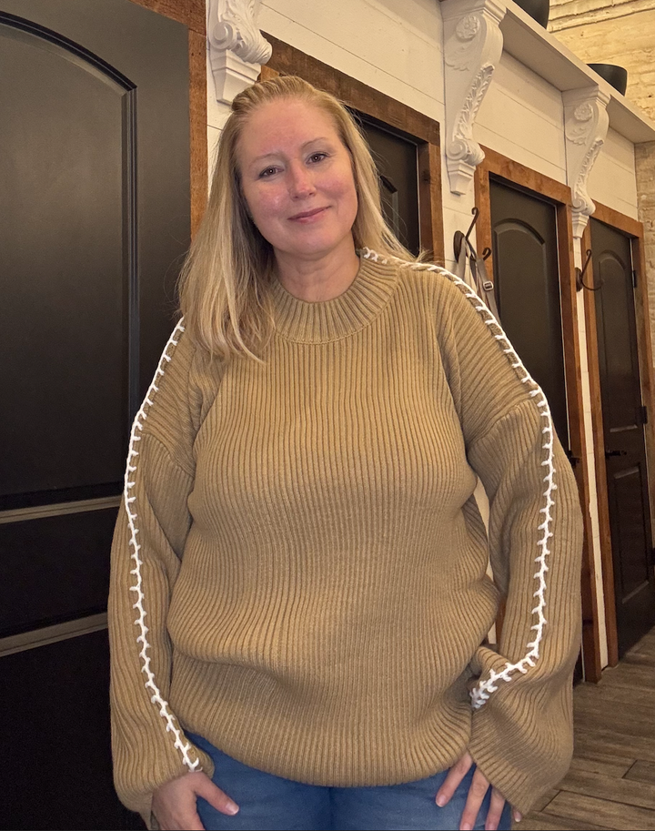 Solid Loose Fit Pullover Sweater Knit Top